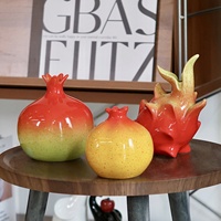 Vase en céramique créatif émaillé pour fruits (carambole, grenade), style nordique moderne, pour arrangement floral, art floral hydroponique, fruits