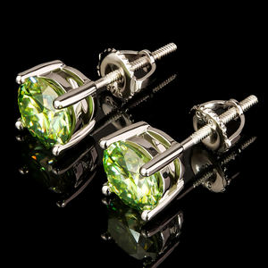 Boucles d'oreilles clous en argent sterling S925 avec diamant Moissanite VVS de 0,5 ct et 1 ct, certifiées GRA, style Hip Hop, bijoux fins, à visser, vente en gros - Product Image 2