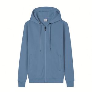 Sweat à capuche en coton épais surdimensionné pour homme avec double fermeture éclair et logo personnalisé, impression en gros, commande en vrac - Product Image 1