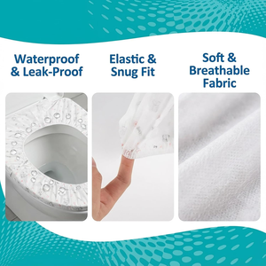 Housse de siège de toilette jetable non tissée imperméable personnalisée, portable pour les voyages, les hôtels, les hôpitaux, les toilettes publiques - Product Image 2