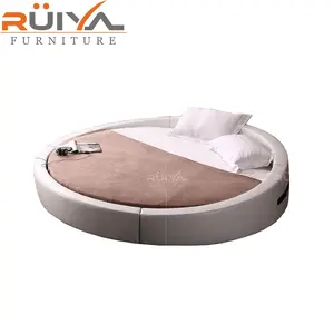 China fornecedor preço barato fábrica camas redondas de couro de alta qualidade cama