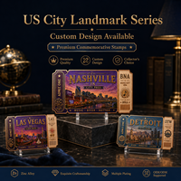 1 ons 999 Tembaga Murni Koin Stempel Landmark Amerika High Relief dengan Lapisan UV Seperti Proof, Hadiah untuk Pelancong