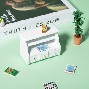 Escala 1:12, adornos para muebles de madera DIY, modelo de bolsillo blanco, casa de muñecas, artesanías en miniatura, toalla, armario bajo, vitrina para el hogar - Product Image 4