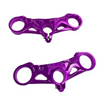 Plaque de liaison supérieure en alliage d'aluminium anodisé violet usinée CNC sur mesure, pour guidon de descente et poignée fendue Ducati V4