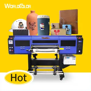 Worldcolor uv-dtf-drucker aufkleberdrucker für kleine unternehmen dreierlei i3200 u1 gebraucht für flasche metall leder holz handtasche