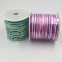 1mm tali simpul Cina kawat Satin gantung warna gradien 40meter Per gulungan DIY kabel nilon