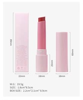 Baume à lèvres végétalien rose personnalisé, haute qualité, nourrissant, brillant, maquillage minéral, marque privée, hydratant, repulpant, teinté, mignon
