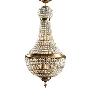 Custom Contemporary Design Interior Decorative Bronze Finishing Gorgeous Suspension Pendant Lights Lamp Crystal Beads Chandelier