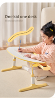 Offre spéciale nouvelle Table d'étude pour enfants avec dessin animé doux canapé réglable pliant jaune bois tour bureau jouer jeu dessin manger bureau