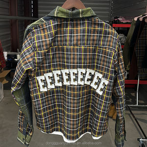 <span class=keywords><strong>Camicia</strong></span> Casual oversize da uomo stile Streetwear personalizzato a manica lunga Patchwork a <span class=keywords><strong>doppio</strong></span> strato - Product Image 6