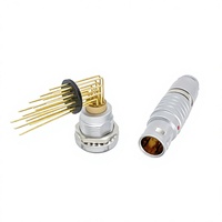 Connecteur circulaire de précision push-pull SCG.2B.316.CLV pour cartes PCB métalliques, équipement médical, prise fixe, deux écrous, coudé à 90 degrés
