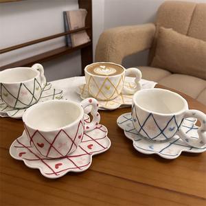 Ручная роспись 300 мл, асимметричная рельефная керамическая кофейная кружка с облаком, подарок на день Святого Валентина - Product Image 5