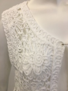 Suéter cárdigan de mujer de ganchillo floral vintage con cierre de un solo pecho ropa de <span class=keywords><strong>playa</strong></span> con agujero calado con logotipo frontal - Product Image 6
