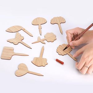 Lot de 8 étiquettes d'herbes en bois Accessoires de jardinage pour herbes de cuisine Marqueurs de plantes pour <span class=keywords><strong>jardin</strong></span> <span class=keywords><strong>Cadeau</strong></span> parfait - Product Image 2