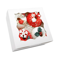 Boîte de boulangerie donut avec logo personnalisé Boîte d'emballage pour brownie alimentaire de Noël en papier de qualité alimentaire Emballage de cupcakes pour pâtisseries