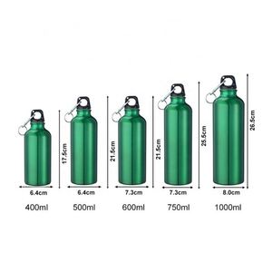 Bouteilles d'eau sportives en aluminium personnalisées avec logo promotionnel 400 ml/500 ml/600 ml/750 ml avec mousquetons pour le cyclisme, nouveauté et cadeau d'entreprise - Product Image 2