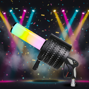 Canon à Confettis LED CO2 Portable 20W RGB 3-en-1 en Fer, Vente Directe Usine, Idéal pour Soirées Disco, Mariages et Festivals - Product Image 1
