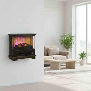 Cheminée électrique marron de 26 pouces avec affichage LED multicolore, télécommande, température réglable, utilisation domestique sécurisée - Product Image 1