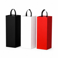 Boîte à vin rigide personnalisée pour une bouteille, emballage cadeau en carton portable, revêtement UV, gaufrage, concept magnétique, recyclable