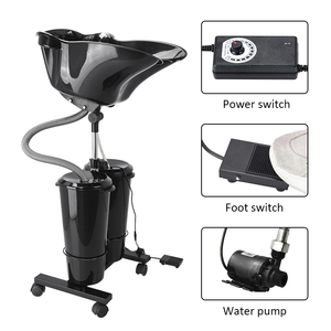 Lavabo de Plástico para Champú con 2 Cubetas, Bandeja Portátil para Lavar el Cabello, Ajustable, Mueble de Salón, Uso Doméstico - Product Image 1