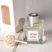 Difusor de Aromas Decorativo, Frasco de Vidrio con Tapa de Aluminio, Envase de Vidrio Transparente Vacío de 50ml, 100ml, 150ml, 200ml, Decoración para el Hogar y Cosméticos