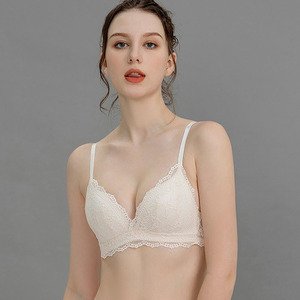 New French Sexy Lace Lingerie Women's Triangle Cup Wireless Thin Cup <b>Bra</b> - Product Image 4