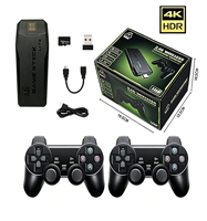 Console de jeu TV HD 4K M8 avec 64 Go de mémoire, manette sans fil, plus de 20 000 jeux intégrés et prise en charge multilingue