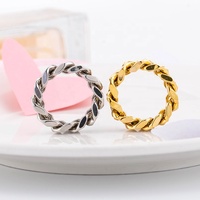 Bagues de chaîne en acier inoxydable, couleur or 18K, 2 pièces, haute qualité, pour Couples, tendance