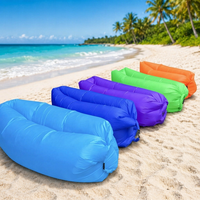 Canapé-lit gonflable moderne, inclinable, pliable et portable avec fonction massage pour la plage, le camping et le sommeil en extérieur, pour une personne.