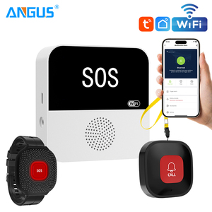 ANGUS - Sistema de Alerta para Cuidadores con WiFi para Personas Mayores, Sin Cuota Mensual, Botón de Pánico SOS, Reloj Compatible con Tuya Smart/Smart <span class=keywords><strong>Alarm</strong></span> - Product Image 1