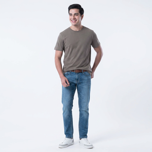 T-shirts en toile personnalisés pour hommes, prix d'usine, quantité en gros, design à col rond long, respirant, pour la salle de sport, style populaire et tendance - Product Image 1