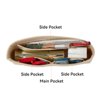 Organisateur de sac à main en feutre de soie pour sacs de luxe modernes (mini, petit, moyen, grand), sacs cabas pour femme, avec porte-clés