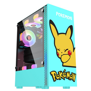 Dibujos animados Anime Armor PoKechu Mikuo vidrio cara refrigerado por agua ATX tablero grande Torre media caja de la computadora Stock para juegos de escritorio - Product Image 6