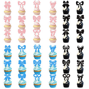 Nouvel anniversaire moderne décoration bureau gâteau arc drapeau papier tasse carte accessoire pour article de fête - Product Image 1