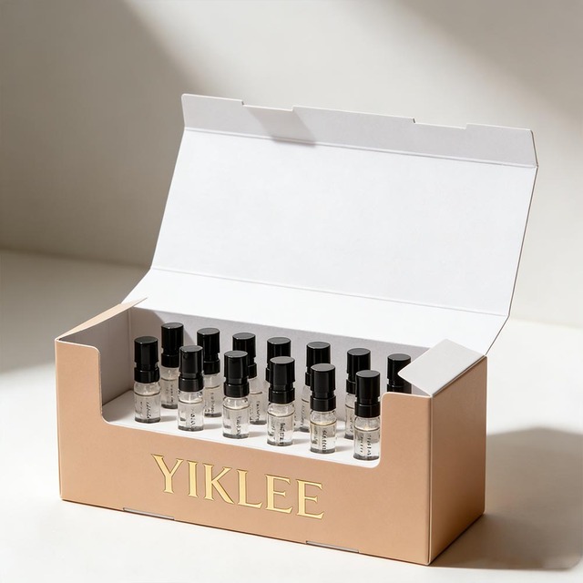 14 Slots 1.5ml 2ml 2.5ml Vial Fragrance Sample Box Foldable Tester Kit for Perfume Spray Discovery Set Paper Gift Boxes
