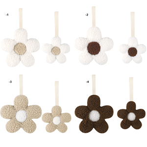 Toptan özel çiçek şekli bebek yeni Teddy kabarık peluş Sherpa Soother çiğneme dişlikleri yenidoğan emzik zinciri pamuk ahşap - Product Image 6