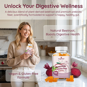 Aeglewell OEM Gummies de Fibres Prébiotiques FOS de Betterave Végétaliennes Sans Gluten Betterave Naturelle <span class=keywords><strong>pour</strong></span> la Santé Digestive et Intestinale - Product Image 6