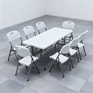 Mesa de Comedor Plegable de Plástico HDPE Resistente a las Manchas de 6 Pies para Cafetería Escolar - Product Image 3