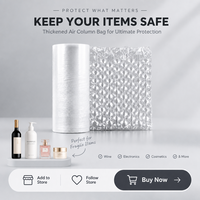 Rouleau de film à bulles d'air OEM personnalisé en nylon PE 30x40cm, 20-30 microns, 300m, film gonflable en forme de gourde pour protection d'expédition