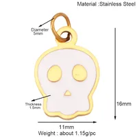 316 acier inoxydable carnaval Halloween cri fantôme squelette masque pendentif à breloque, 18K plaqué or bijoux collier fournitures K38