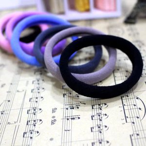 High Elastic Hair Tie Mixed Color Large Black Small Casual Knitting Silk Headdress - Product Image 2