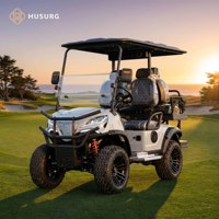 Mobil Golf Listrik 4 Kursi Warna Putih, Model ODM, untuk Wisata, Dilengkapi Audio Bluetooth, Bersertifikasi CE, Cocok untuk Golf, Villa, dan Resort