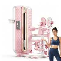 Machine professionnelle d'exercices avec poids libres pour soulever les bras latéralement en position assise, pour la musculation des épaules, du dos et des bras en salle de sport