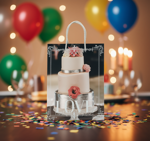Sacchetto Regalo in Carta con Stampa a Caldo e Laser Argento per Torta di Compleanno, Bomboniera per Feste e Occasioni Speciali - Product Image 2