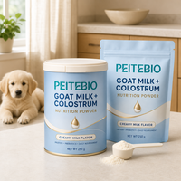 Poudre nutritionnelle au colostrum de lait de chèvre PEITEBIO pour chiens et chats, soutien immunitaire, santé digestive, saveur de lait crémeux, 250g