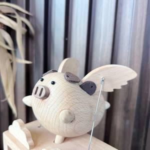 14x20 magneti fatti a mano in legno di faggio naturale maiale giocattolo sicuro per i regali per bambini decorazione Desktop Stress relax relax decorazione in legno - Product Image 2