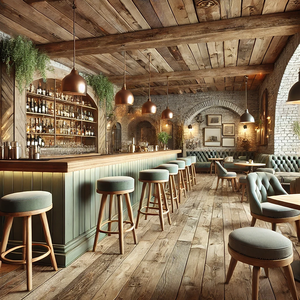 การตกแต่งภายในร้านเหล้าสไตล์รัสติก เฟอร์นิเจอร์บาร์ย้อนยุคสำหรับร้านไวน์แบบดั้งเดิม การตกแต่งผับเก่า และการจัดวางพื้นที่ - Product Image 4