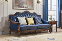 Antike Möbel Blau Klassische Sofa garnitur Luxus Echt leder European Design Apartment Wohnzimmer