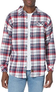 <span class=keywords><strong>Camisa</strong></span> de franela acolchada para hombre, camisas de <span class=keywords><strong>cuadros</strong></span> en negro y rojo, ajuste Regular, diseños personalizados, venta al por mayor, Invierno - Product Image 3