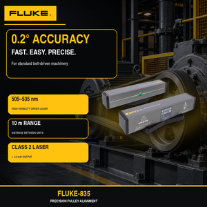 Outil d'alignement laser Fluke 835, kit d'alignement de poulie laser vert, précision de 0,2 degré, support magnétique, portée de 10 m - Product Image 5